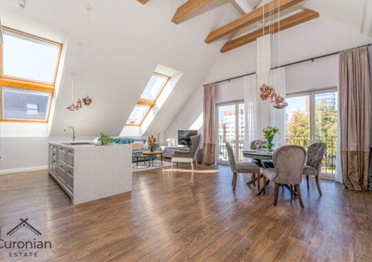 Penthouse tipo butas ant Danės upės kranto Klaipėdoje !